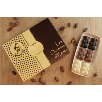 Les oursons d'Emma chocolat noir, blanc et lait